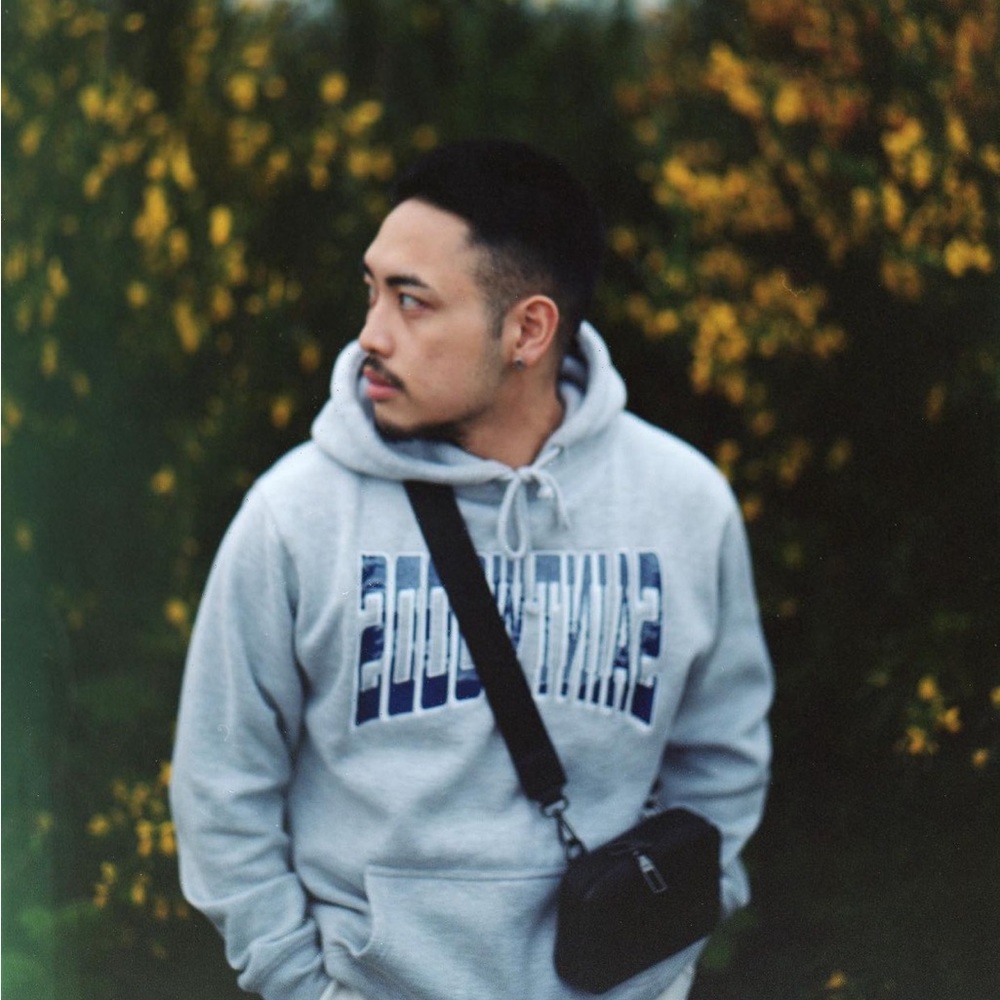 NWOT SAINTWOODS Graphic Print Crew Neck Hoodie